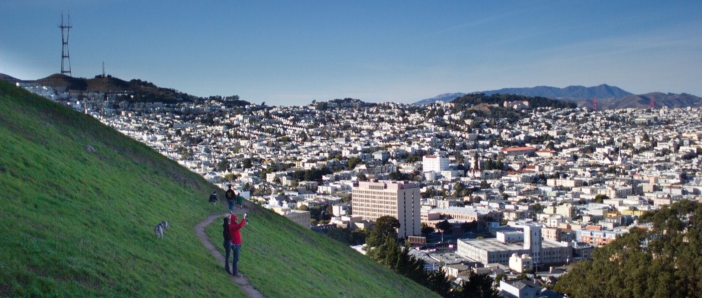San Francisco homes and hills seen from Bernal Heights